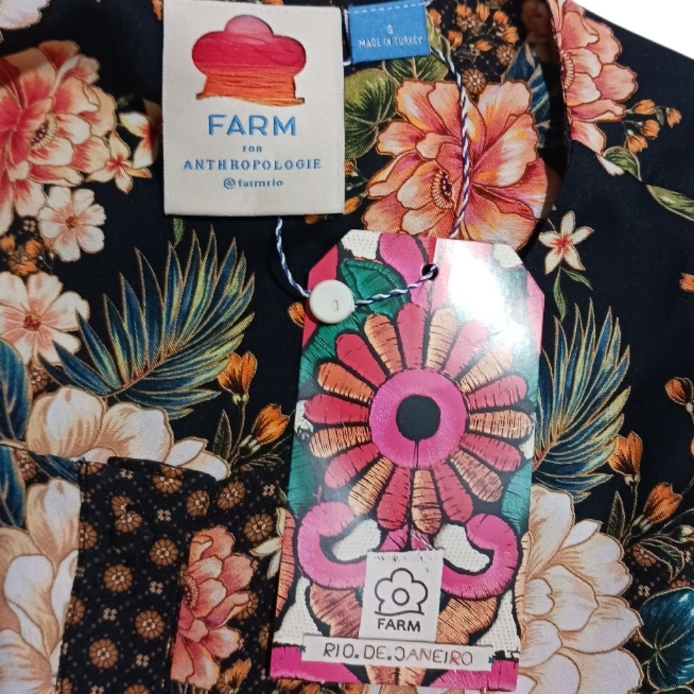 Farm Rio Anthropologie Siobhan Blouse Bell Sleeve - Picture 7 of 9
